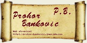Prohor Banković vizit kartica